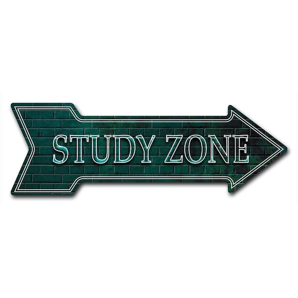 Study Zone Arrow Decal Funny Home Decor 36in Wide